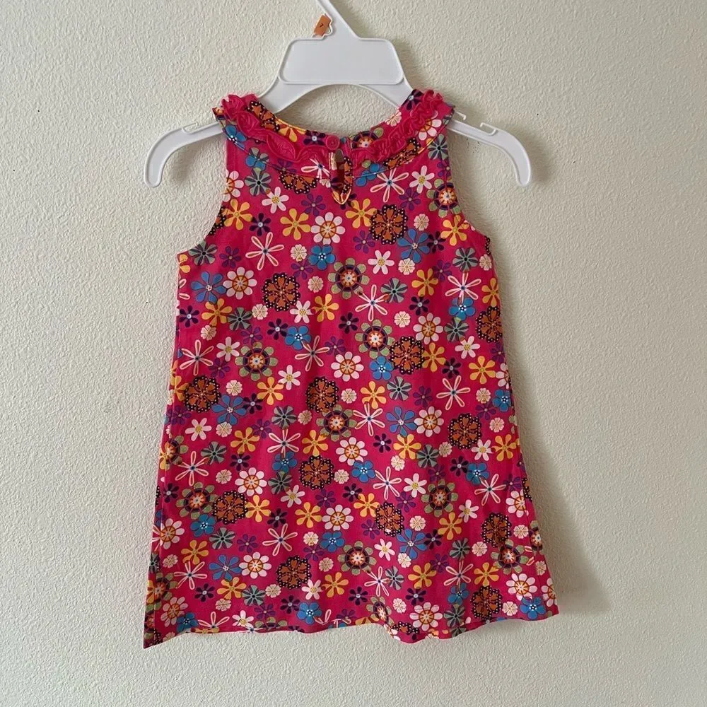 Hanna Andersson Flower Toddler Girl Power Dress sz 3t